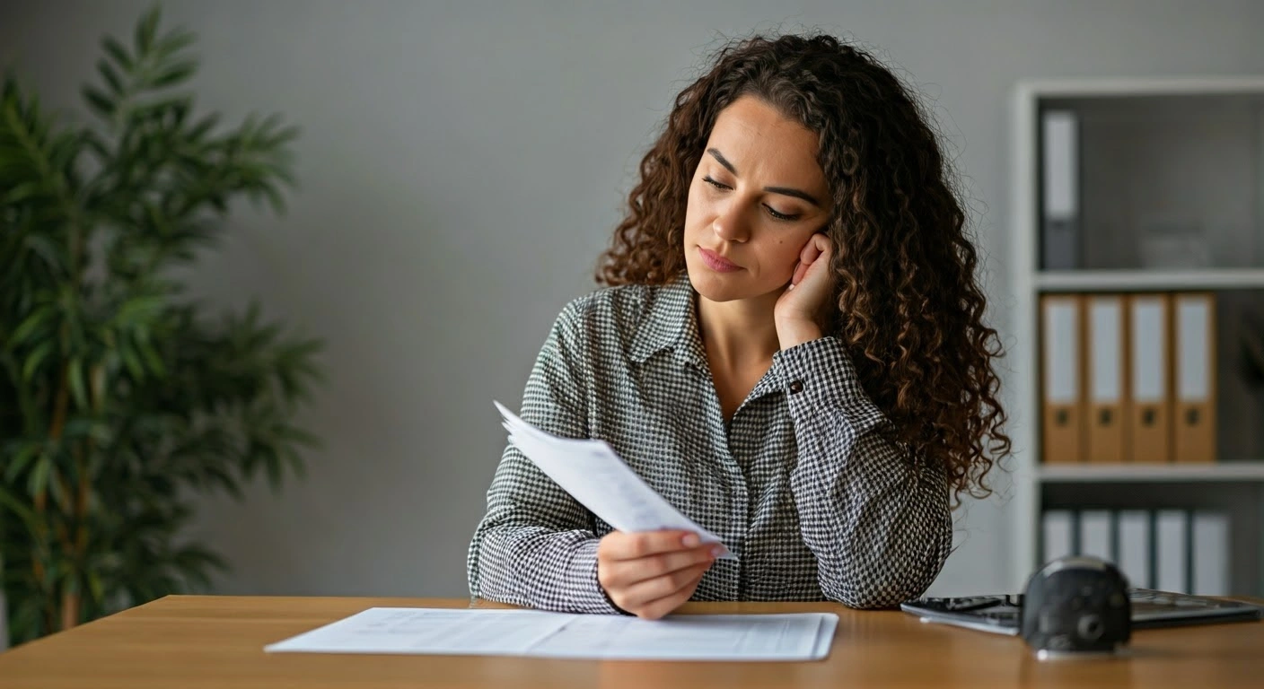 Woman analyzing W-2 Box 12 forms