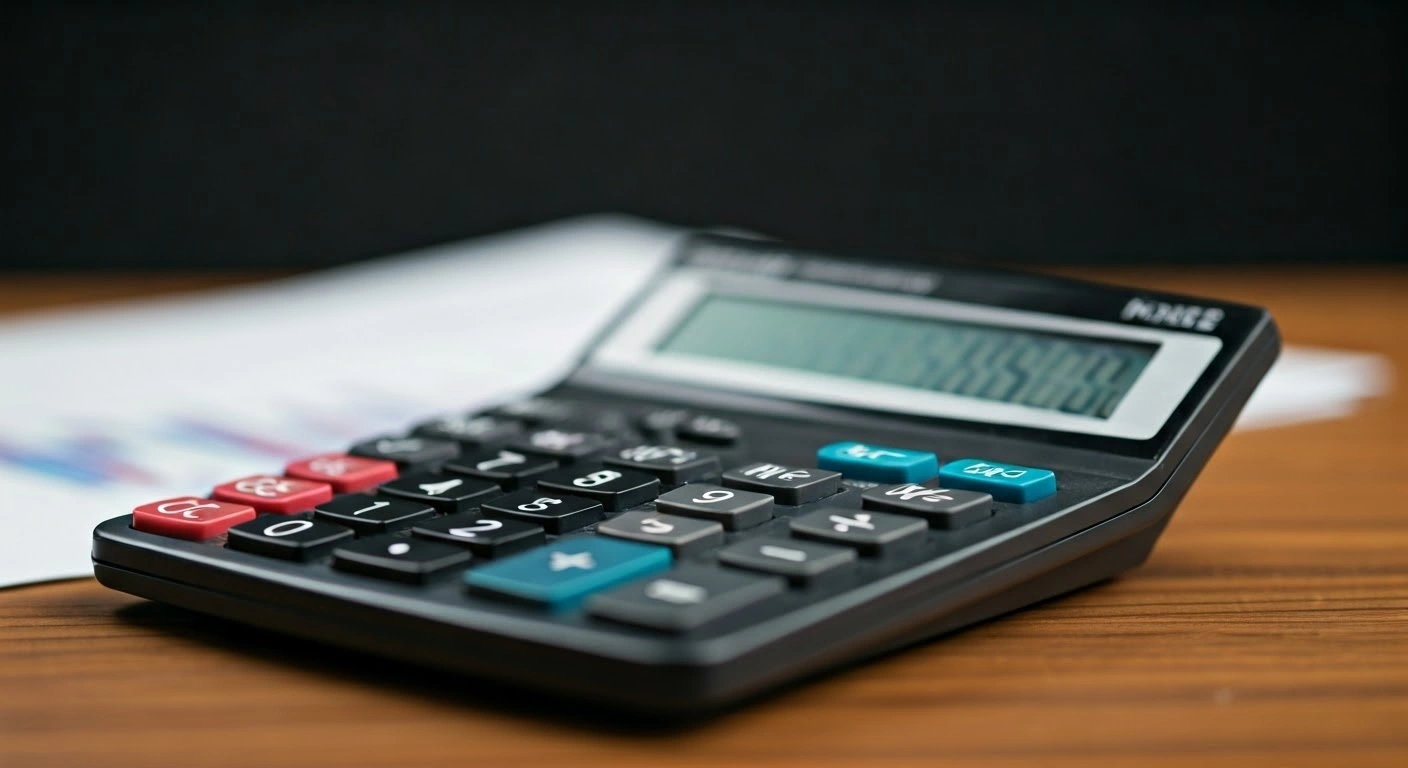 Calculator and financial documents